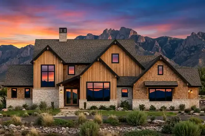 Transitional house plans 131-305 - front exterior, 4,218 sq ft, 5 bed, 5 bath house plans | Monster House Plans