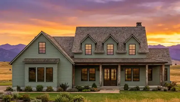 Modern Farmhouse house plans 131-318 - front exterior, 2,956 sq ft, 4 bed, 3 bath house plans | Monster House Plans