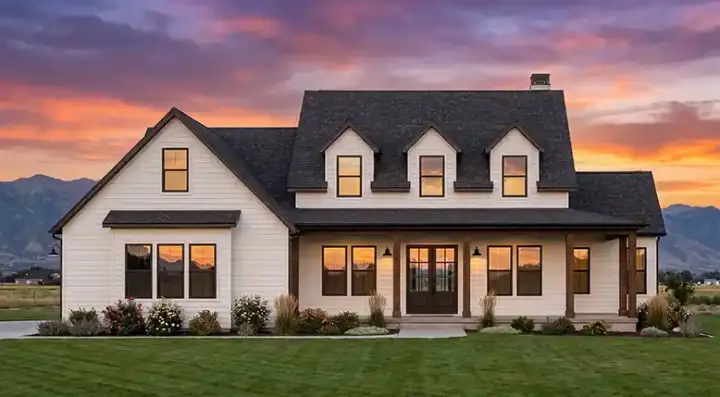 Modern Farmhouse house plans 131-319 - front exterior, 3,259 sq ft, 4 bed, 3 bath house plans | Monster House Plans