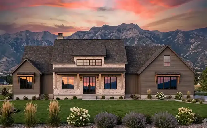 Modern Farmhouse house plans 131-320 - front exterior, 2,820 sq ft, 4 bed, 3 bath house plans | Monster House Plans