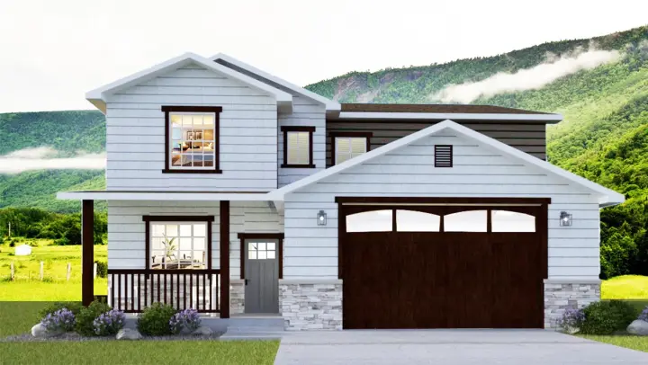 Modern Farmhouse house plans 132-104 - front exterior, 3,183 sq ft, 3 bed, 2 bath house plans | Monster House Plans