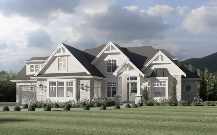 Modern Farmhouse house plans 133-104 - front exterior, 3,618 sq ft, 4 bed, 3 bath house plans | Monster House Plans