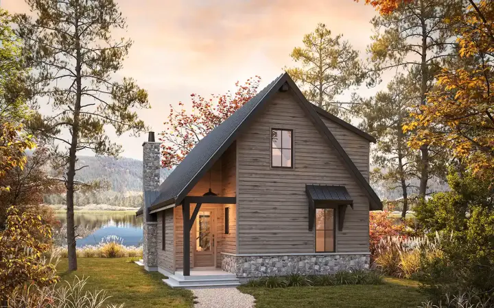 Country house plans 133-112 - front exterior, 1,364 sq ft, 3 bed, 2 bath house plans | Monster House Plans