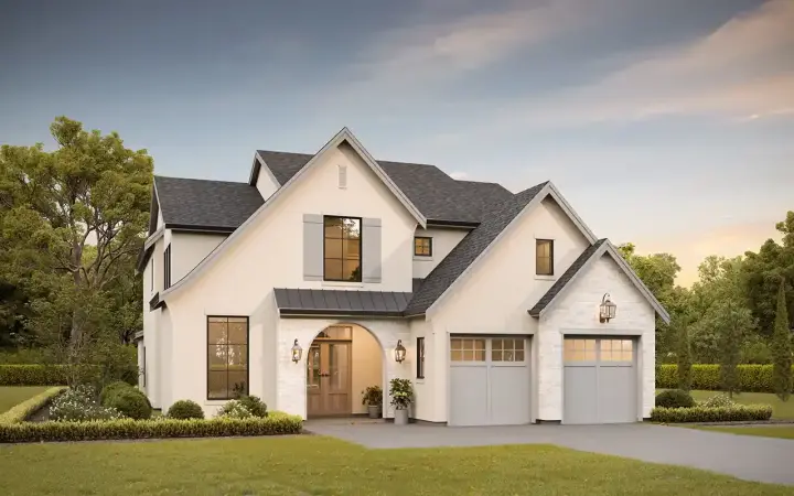 Modern Farmhouse house plans 133-116 - front exterior, 3,747 sq ft, 4 bed, 4 bath house plans | Monster House Plans