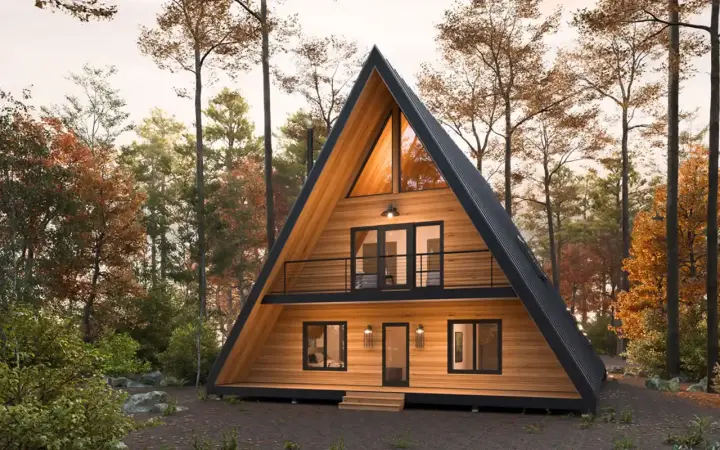 A-Frame house plans 133-118 - front exterior, 2,002 sq ft, 3 bed, 2 bath house plans | Monster House Plans