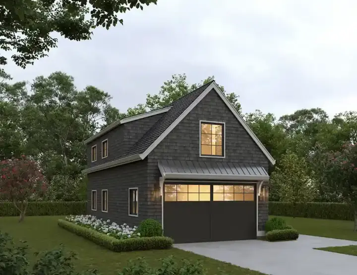 Modern Farmhouse house plans 133-120 - front exterior, 699 sq ft, 1 bed, 1 bath house plans | Monster House Plans