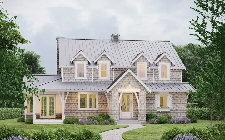 Modern Farmhouse house plans 133-126 - front exterior, 3,098 sq ft, 5 bed, 5 bath house plans | Monster House Plans