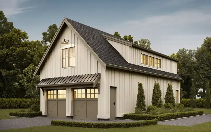 Modern Farmhouse house plans 133-130 - front exterior, 974 sq ft, 1 bed, 1 bath house plans | Monster House Plans