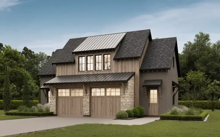 Modern Farmhouse house plans 133-150 - front exterior, 1,027 sq ft, 1 bed, 1 bath house plans | Monster House Plans
