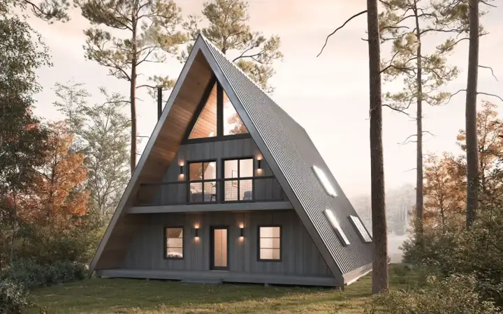 A-Frame house plans 133-151 - front exterior, 1,941 sq ft, 3 bed, 2 bath house plans | Monster House Plans