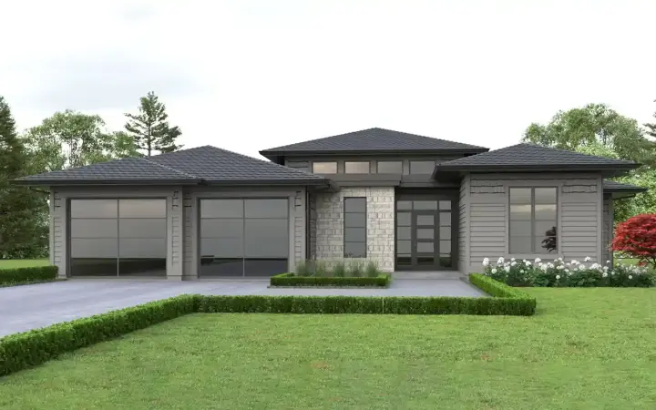 Contemporary house plans 133-163 - front exterior, 3,945 sq ft, 4 bed, 4 bath house plans | Monster House Plans