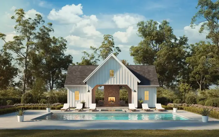 Modern Farmhouse house plans 133-189 - front exterior, 242 sq ft, 0 bed, 0 bath house plans | Monster House Plans