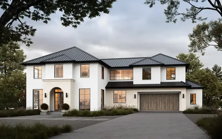 Contemporary house plans 133-190 - front exterior, 3,591 sq ft, 4 bed, 3 bath house plans | Monster House Plans