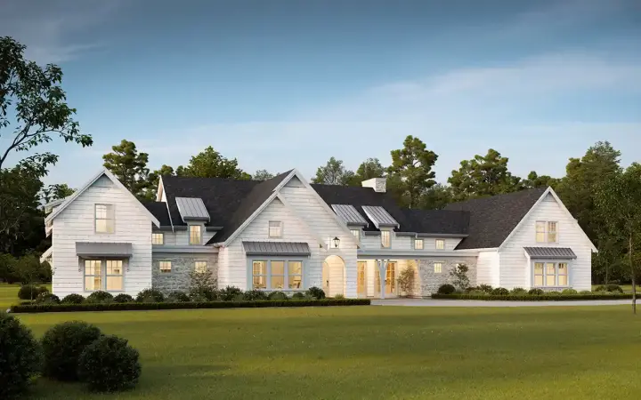 Modern Farmhouse house plans 133-191 - front exterior, 4,359 sq ft, 5 bed, 4 bath house plans | Monster House Plans