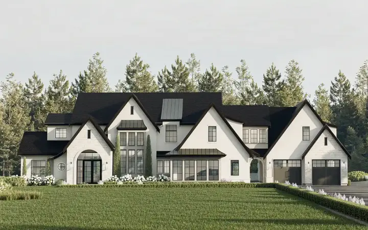 French Country house plans 133-206 - front exterior, 4,954 sq ft, 6 bed, 4 bath house plans | Monster House Plans