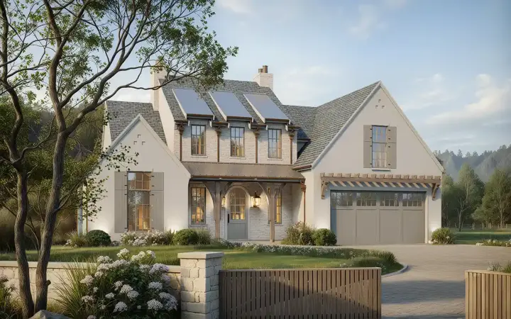 French Country house plans 133-209 - front exterior, 3,512 sq ft, 3 bed, 2 bath house plans | Monster House Plans