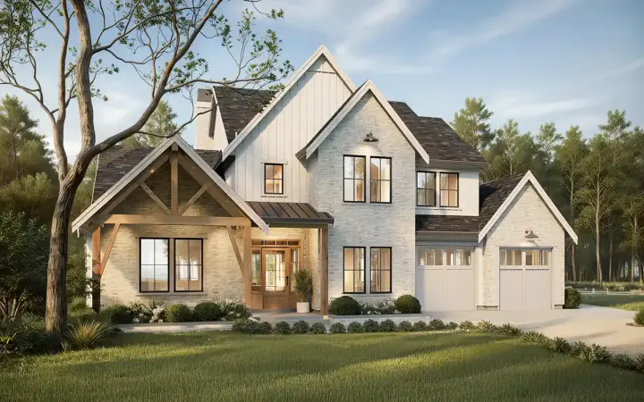 Craftsman house plans 133-210 - front exterior, 3,367 sq ft, 4 bed, 3 bath house plans | Monster House Plans