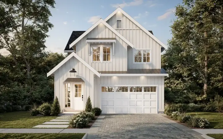 New American house plans 133-211 - front exterior, 1,981 sq ft, 3 bed, 2 bath house plans | Monster House Plans