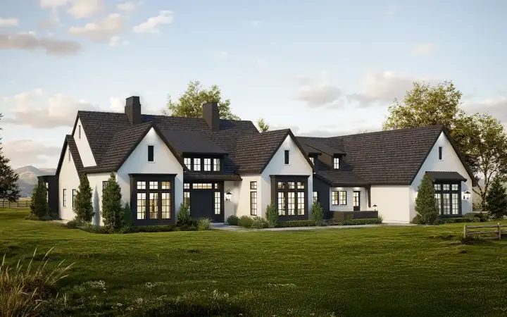 Transitional house plans 133-212 - front exterior, 3,598 sq ft, 2 bed, 2 bath house plans | Monster House Plans