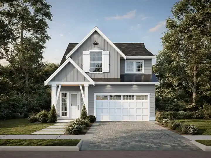 New American house plans 133-219 - front exterior, 1,981 sq ft, 3 bed, 2 bath house plans | Monster House Plans