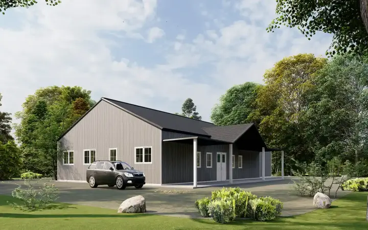 Barndominium house plans 134-109 - front exterior, 2,700 sq ft, 4 bed, 3 bath house plans | Monster House Plans
