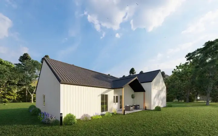 Barndominium house plans 134-119 - front exterior, 2,423 sq ft, 3 bed, 2 bath house plans | Monster House Plans