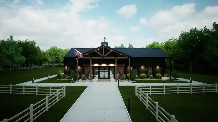 Barndominium house plans 135-104 - front exterior, 3,583 sq ft, 3 bed, 3 bath house plans | Monster House Plans