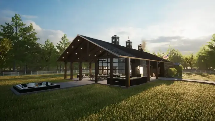 Barndominium house plans 135-106 - front exterior, 2,981 sq ft, 3 bed, 2 bath house plans | Monster House Plans