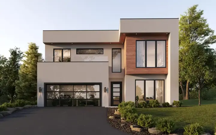 Modern house plans 137-108 - front exterior, 2,330 sq ft, 4 bed, 3 bath house plans | Monster House Plans