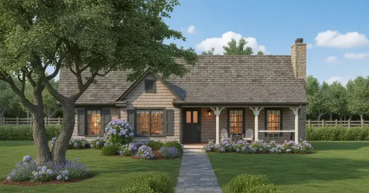 Country house plans 14-109 - front exterior, 1,253 sq ft, 3 bed, 2 bath house plans | Monster House Plans