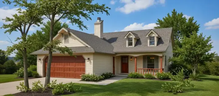 Farmhouse house plans 14-116 - front exterior, 1,372 sq ft, 3 bed, 2 bath house plans | Monster House Plans
