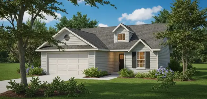 Traditional house plans 14-117 - front exterior, 1,404 sq ft, 3 bed, 2 bath house plans | Monster House Plans