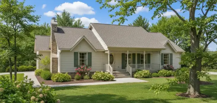 Country house plans 14-119 - front exterior, 1,438 sq ft, 3 bed, 2 bath house plans | Monster House Plans