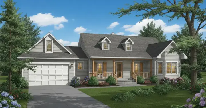 Southern house plans 14-121 - front exterior, 1,455 sq ft, 3 bed, 2 bath house plans | Monster House Plans