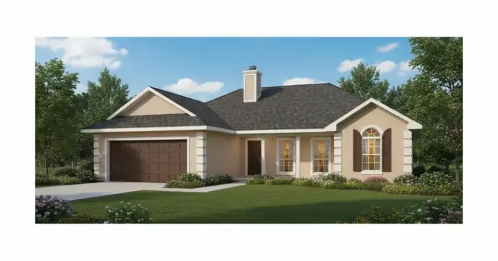 Traditional house plans 14-124 - front exterior, 1,476 sq ft, 3 bed, 2 bath house plans | Monster House Plans