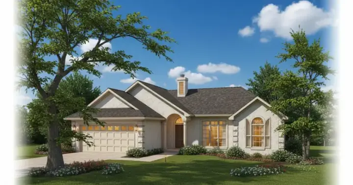 Traditional house plans 14-125 - front exterior, 1,481 sq ft, 3 bed, 2 bath house plans | Monster House Plans