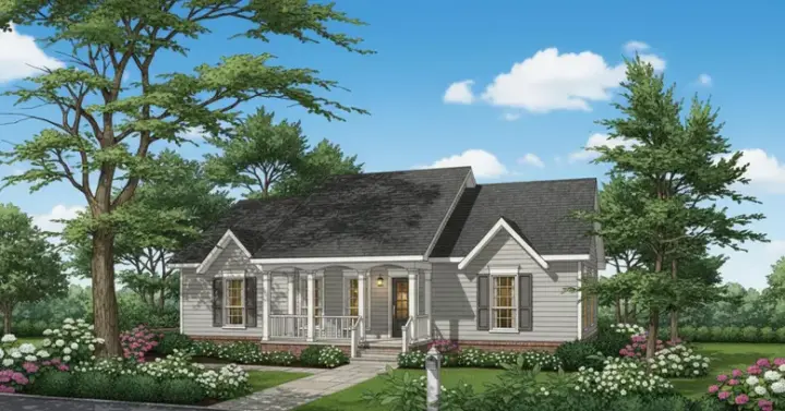 Southern house plans 14-127 - front exterior, 1,515 sq ft, 3 bed, 2 bath house plans | Monster House Plans