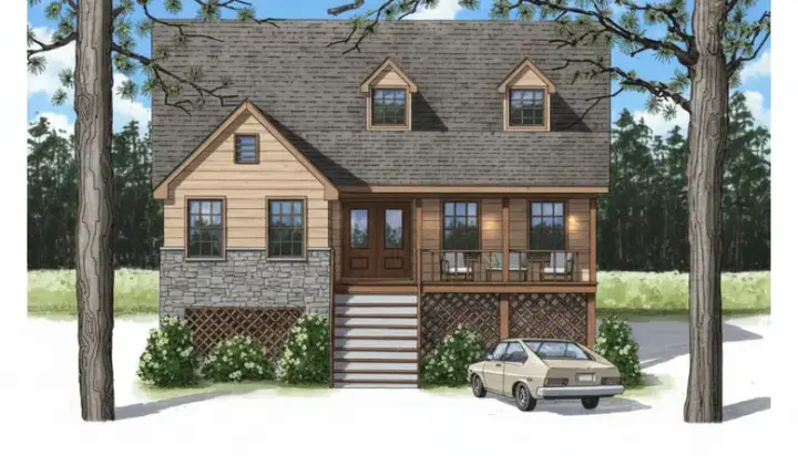 Southern house plans 14-129 - front exterior, 1,577 sq ft, 3 bed, 2 bath house plans | Monster House Plans
