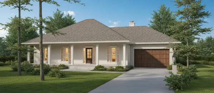 Southern house plans 14-139 - front exterior, 1,676 sq ft, 4 bed, 2 bath house plans | Monster House Plans