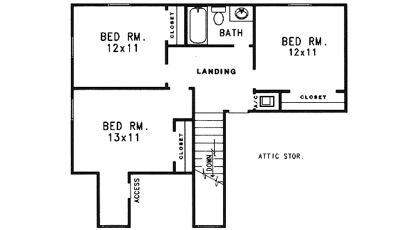 Upper/Second Floor Plan: 14-142