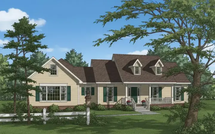 Country house plans 14-145 - front exterior, 1,771 sq ft, 3 bed, 2 bath house plans | Monster House Plans