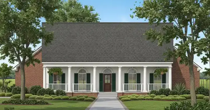 Southern house plans 14-151 - front exterior, 1,878 sq ft, 3 bed, 2 bath house plans | Monster House Plans