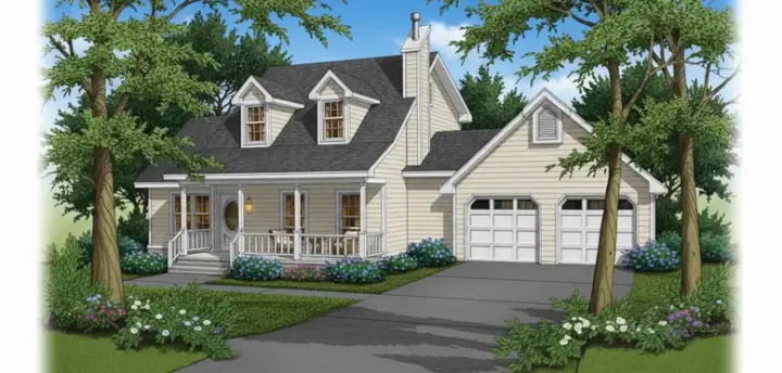 Country house plans 14-155 - front exterior, 1,925 sq ft, 3 bed, 2 bath house plans | Monster House Plans