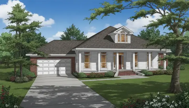 Southern house plans 14-157 - front exterior, 1,972 sq ft, 3 bed, 2 bath house plans | Monster House Plans