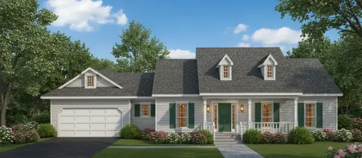 Country house plans 14-160 - front exterior, 2,069 sq ft, 3 bed, 2 bath house plans | Monster House Plans