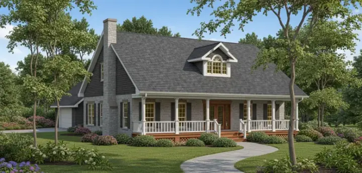 Country house plans 14-172 - front exterior, 2,360 sq ft, 3 bed, 2 bath house plans | Monster House Plans