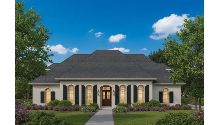 Mediterranean house plans 14-176 - front exterior, 2,482 sq ft, 4 bed, 3 bath house plans | Monster House Plans