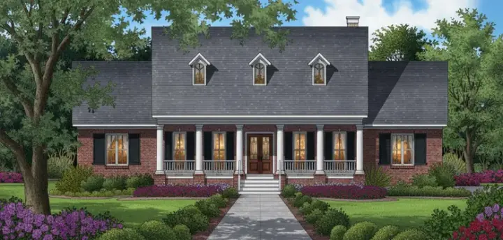 Southern house plans 14-190 - front exterior, 3,084 sq ft, 4 bed, 3 bath house plans | Monster House Plans