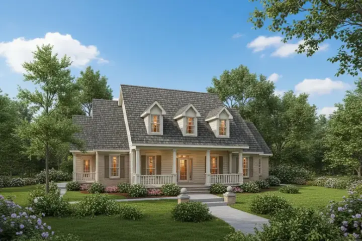 Country house plans 14-192 - front exterior, 3,438 sq ft, 4 bed, 3 bath house plans | Monster House Plans