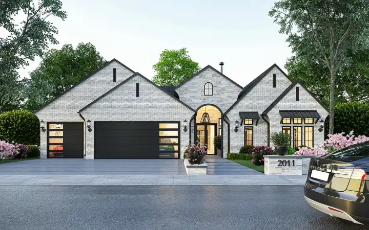 Transitional house plans 142-101 - front exterior, 3,540 sq ft, 4 bed, 4 bath house plans | Monster House Plans